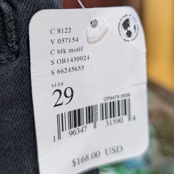 NWT Free People Retro Firecracker Red Star Black Jeans 29 Flare Americana High - Picture 5 of 8